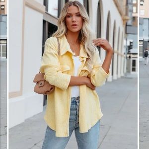 VICI - Allister Cotton Thermal Shacket Yellow - Small